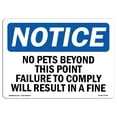 thumbnail image 1 of SignMission OS-NS-A-1218-L-14748 12 x 18 in. OSHA Notice Sign - No Pets Beyond This Point Failure to Comply, 1 of 6