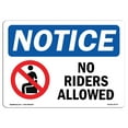 thumbnail image 1 of OSHA Notice Sign - No Riders Allowed |  Aluminum Sign | Protect Your Business, Construction Site, Warehouse & Shop Area |  Made in the USA, 1 of 6