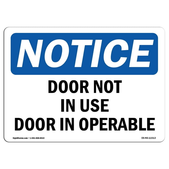SignMission OS-NS-A-1218-V-14860 12 x 18 in. OSHA Notice Sign - No Storage in This Doorway