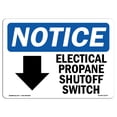 thumbnail image 1 of OSHA Notice Sign - Electrical Propane Shutoff Switch |  Aluminum Sign | Protect Your Business, Construction Site, Warehouse & Shop Area |  Made in the USA, 1 of 6