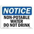 thumbnail image 1 of OSHA Notice Sign - Non-Potable Water Not For Drinking |  Aluminum Sign | Protect Your Business, Construction Site, Warehouse & Shop Area |  Made in the USA, 1 of 6
