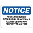 thumbnail image 1 of SignMission OS-NS-A-1218-L-16195 12 x 18 in. OSHA Notice Sign - Notice No Solicitation or Distribution, 1 of 6