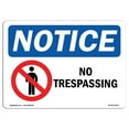 thumbnail image 1 of OSHA Notice Sign - NOTICE No Trespassing |  Aluminum Sign | Protect Your Business, Construction Site, Warehouse & Shop Area |  Made in the USA, 1 of 6