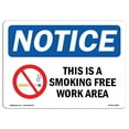 thumbnail image 1 of OSHA Notice Sign - NOTICE This Is A Smoke Free Workplace With Symbol |  Aluminum Sign | Protect Your Business, Work Site, Warehouse & Shop |  Made in the USA, 1 of 6