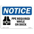 thumbnail image 1 of OSHA Notice Sign - PFD Required While On Deck |  Aluminum Sign | Protect Your Business, Construction Site, Warehouse & Shop Area |  Made in the USA, 1 of 6