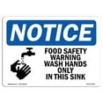 thumbnail image 1 of OSHA Notice Sign - Food Safety Warning Wash Hands |  Aluminum Sign | Protect Your Business, Construction Site, Warehouse & Shop Area |  Made in the USA, 1 of 6