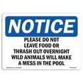 thumbnail image 1 of SignMission OS-NS-A-1218-L-17395 12 x 18 in. OSHA Notice Sign - Please Do Not Leave Food or Trash Out Overnight, 1 of 6