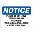 thumbnail image 1 of SignMission OS-NS-A-1218-L-17396 12 x 18 in. OSHA Notice Sign - Please Do Not Leave Food or Trash Overnight, 1 of 6