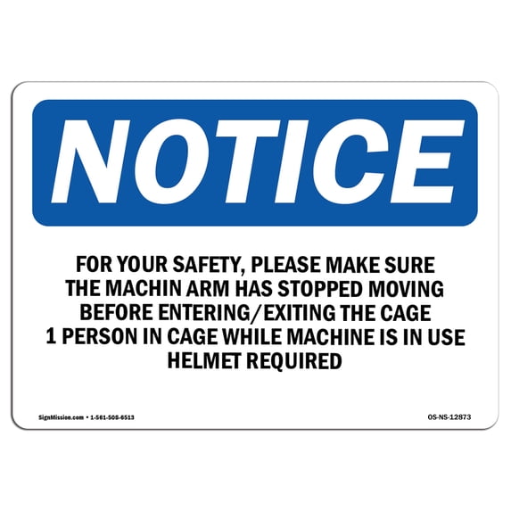 OSHA Notice Sign - For Your Safety Please Make Sure The Machine | Aluminum Sign | Protect Your Business, Work Site, Warehouse & Shop Area | Made in the USA