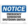 thumbnail image 1 of OSHA Notice Sign - Generator Emergency Shutdown Switch |  Aluminum Sign | Protect Your Business, Construction Site, Warehouse & Shop Area |  Made in the USA, 1 of 6