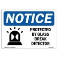 thumbnail image 1 of OSHA Notice Sign - Protected By Glass Break Detector |  Aluminum Sign | Protect Your Business, Construction Site, Warehouse & Shop Area |  Made in the USA, 1 of 6