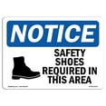 thumbnail image 1 of OSHA Notice Sign - NOTICE Steel Toe Shoes Required Area | Decal | Protect Your Business, Construction Site, Warehouse |  Made in the USA, 1 of 6
