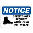 thumbnail image 1 of OSHA Notice Sign - Safety Shoes Required When Using |  Aluminum Sign | Protect Your Business, Construction Site, Warehouse & Shop Area |  Made in the USA, 1 of 6
