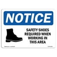 thumbnail image 1 of OSHA Notice Sign - Safety Shoes Required When Working |  Aluminum Sign | Protect Your Business, Construction Site, Warehouse & Shop Area |  Made in the USA, 1 of 6