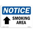 thumbnail image 1 of OSHA Notice Sign - Smoking Area [Up Arrow] |  Aluminum Sign | Protect Your Business, Construction Site, Warehouse & Shop Area |  Made in the USA, 1 of 6