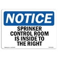 thumbnail image 1 of OSHA Notice Sign - Sprinkler Control Room Is Inside To The Right |  Aluminum Sign | Protect Your Business, Work Site, Warehouse & Shop Area | Made in the USA, 1 of 6