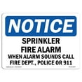 thumbnail image 1 of OSHA Notice Sign - Sprinkler Fire Alarm When Alarm Sounds Call |  Aluminum Sign | Protect Your Business, Work Site, Warehouse & Shop Area |  Made in the USA, 1 of 6