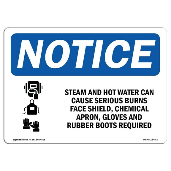 OSHA Notice Sign - Steam And Hot Water Can Cause |  Aluminum Sign | Protect Your Business, Construction Site, Warehouse & Shop Area |  Made in the USA