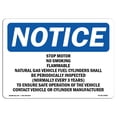 thumbnail image 1 of SignMission OS-NS-A-1218-L-18481 12 x 18 in. OSHA Notice Sign - Stop Motor No Smoking Flammable Gas Natural, 1 of 6
