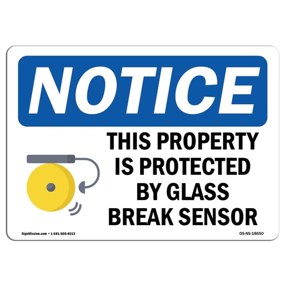 OSHA Notice Sign - This Property Is Protected By | Aluminum Sign | Protect Your Business, Construction Site, Warehouse & Shop Area | Made in the USA