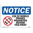 thumbnail image 1 of SignMission OS-NS-A-1218-L-18801 12 x 18 in. OSHA Notice Sign - Use of Mobile Phones Prohibited, 1 of 6