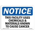 thumbnail image 1 of OSHA Notice Sign - NOTICE Uses Chemicals Known To Cause Cancer |  Aluminum Sign | Protect Your Business, Work Site, Warehouse & Shop Area |  Made in the USA, 1 of 6