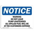 thumbnail image 1 of SignMission OS-NS-A-1218-L-18905 12 x 18 in. OSHA Notice Sign - Warning Do Not Leave Pump Unattended All, 1 of 6