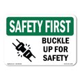 thumbnail image 1 of OSHA SAFETY FIRST Sign - Buckle Up For Safety | Aluminum Sign | Protect Your Business, Construction Site, Warehouse & Shop Area | Made in the USA, 1 of 6