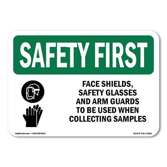 OSHA SAFETY FIRST Sign - Face Shields Safety Glasses With Symbol | Aluminum Sign | Protect Your Business Work Site Warehouse | Made in the USA