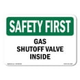 thumbnail image 1 of OSHA SAFETY FIRST Sign - Gas Shutoff Valve Inside | Aluminum Sign | Protect Your Business, Construction Site, Warehouse & Shop Area | Made in the USA, 1 of 6
