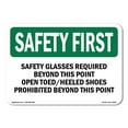 thumbnail image 1 of OSHA SAFETY FIRST Sign - Safety Glasses Required Beyond This Point | Aluminum Sign | Protect Your Business, Work Site, Warehouse | Made in the USA, 1 of 6
