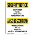thumbnail image 1 of OSHA SECURITY NOTICE Sign - Inspection Packages Bilingual | Aluminum Sign | Protect Your Business, Work Site, Warehouse & Shop Area | Made in the USA, 1 of 6