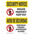 thumbnail image 1 of SignMission OS-SN-A-1218-L-11627 12 x 18 in. OSHA Security Notice Sign - Private Property Keep Out, 1 of 6