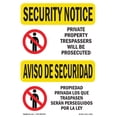 thumbnail image 1 of SignMission OS-SN-A-1218-L-11631 12 x 18 in. OSHA Security Notice Sign - Private Property Trespassers, 1 of 6