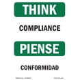 thumbnail image 1 of SignMission OS-TS-A-1218-L-11816 12 x 18 in. OSHA Think Sign - Compliance, 1 of 6