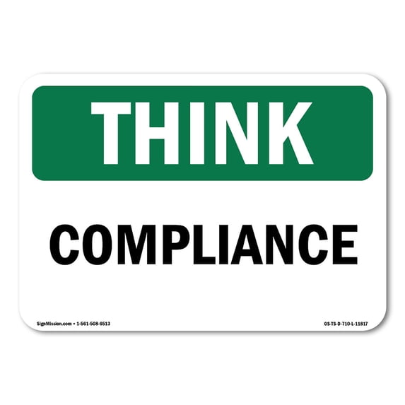 OSHA THINK Sign - Compliance | Aluminum Sign | Protect Your Business, Construction Site, Warehouse & Shop Area | Made in the USA