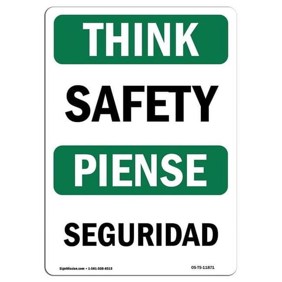 OSHA THINK Sign - Safety | Aluminum Sign | Protect Your Business, Construction Site, Warehouse & Shop Area | Made in the USA