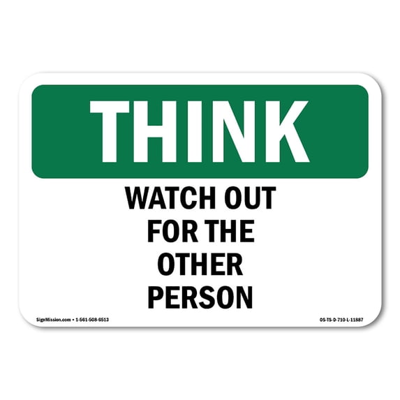 OSHA THINK Sign - There Is No Substitute For Safety | Aluminum Sign | Protect Your Business, Construction Site, Warehouse & Shop Area | Made in the USA