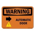 thumbnail image 1 of SignMission OS-WS-A-1218-L-11980 12 x 18 in. OSHA Warning Sign - Automatic Door Right Arrow with Symbol, 1 of 6