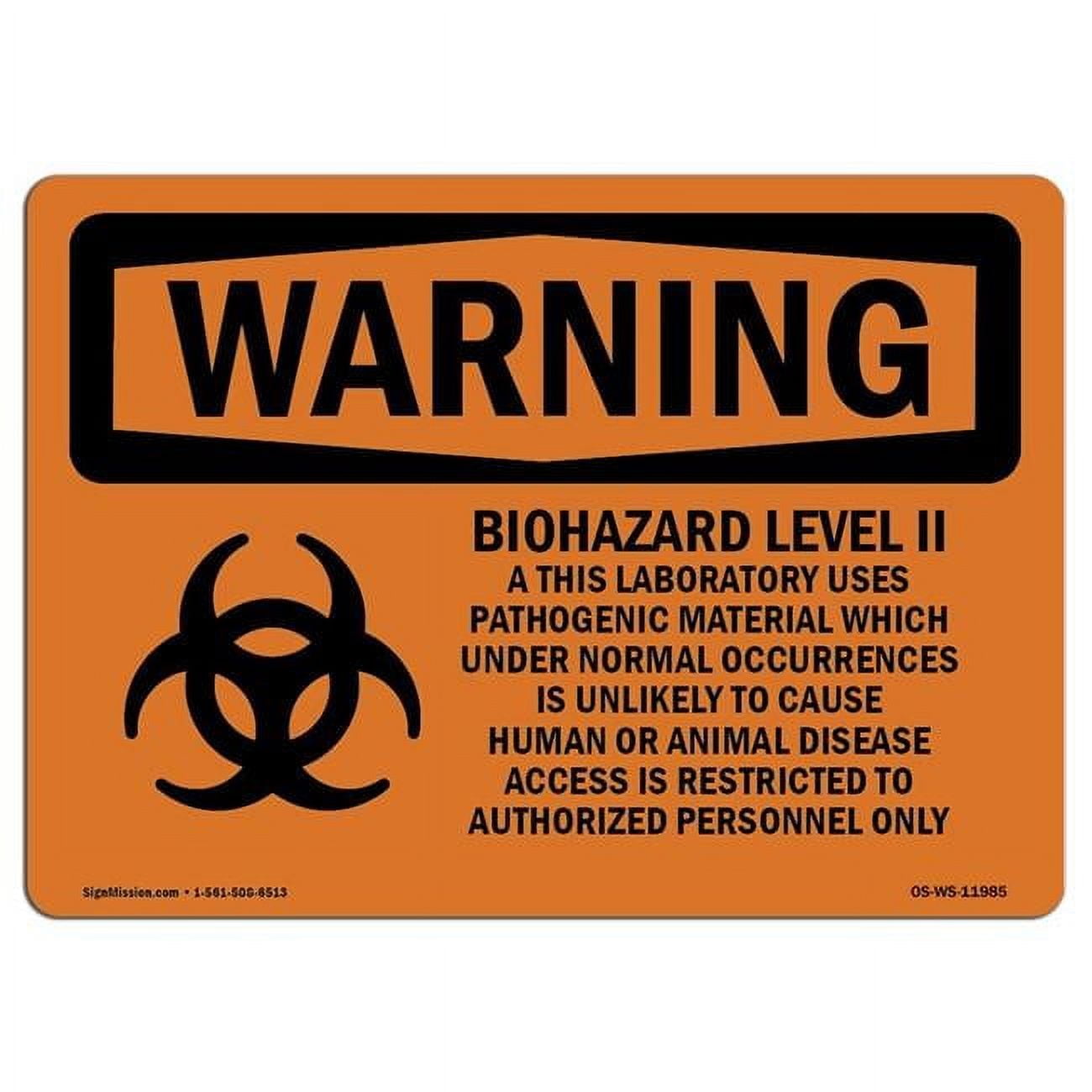 SignMission OS-WS-A-1218-L-11985 12 x 18 in. OSHA Warning Sign ...