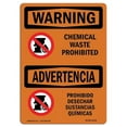 thumbnail image 1 of SignMission OS-WS-A-1218-L-12518 12 x 18 in. OSHA Warning Sign - Chemical Waste Prohibited Bilingual, 1 of 6
