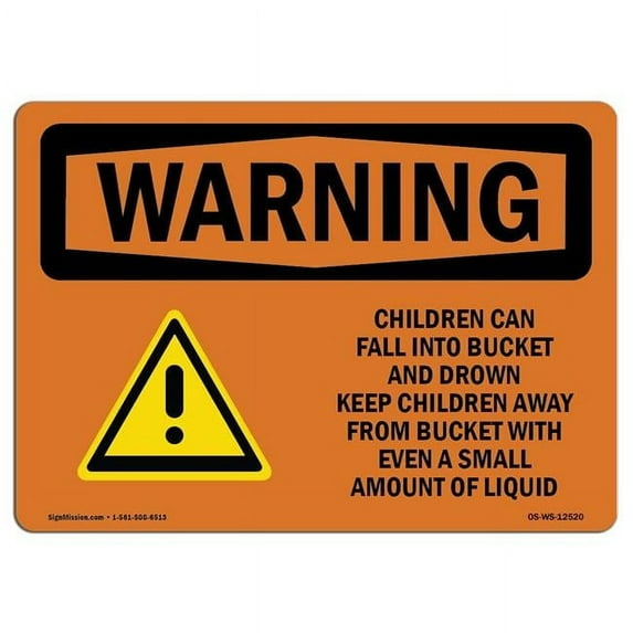 SignMission OS-WS-A-1218-L-12520 12 x 18 in. OSHA Warning Sign - Children Can Fall Into with Symbol