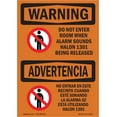 thumbnail image 1 of SignMission OS-WS-A-1218-L-12548 12 x 18 in. OSHA Warning Sign - Do Not Enter Room When Alarm Bilingual, 1 of 6