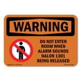 thumbnail image 1 of OSHA WARNING Sign - Do Not Enter Room When Alarm Sounds | Aluminum Sign | Protect Your Business, Construction Site, Warehouse & Shop Area | Made in the USA, 1 of 6
