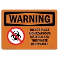 thumbnail image 1 of OSHA WARNING Sign - Do Not Place Biohazardous Materials | Aluminum Sign | Protect Your Business, Construction Site, Warehouse & Shop Area | Made in the USA, 1 of 6