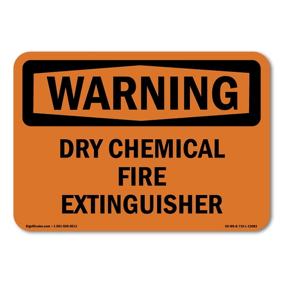 SignMission OS-WS-A-1218-L-12083 12 x 18 in. OSHA Warning Sign - Dry Chemical Fire Extinguisher