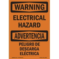 OSHA WARNING Sign - Electrical Hazard Bilingual | Aluminum Sign | Protect Your Business, Construction Site, Warehouse & Shop Area | Made in the USA
