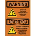 thumbnail image 1 of OSHA WARNING Sign - Evacuate Immediately Bilingual | Aluminum Sign | Protect Your Business, Construction Site, Warehouse & Shop Area | Made in the USA, 1 of 6