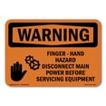 thumbnail image 1 of SignMission OS-WS-A-1218-L-12611 12 x 18 in. OSHA Warning Sign - Finger - Hand Hazard, 1 of 6