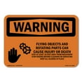 thumbnail image 1 of SignMission OS-WS-A-1218-L-12620 12 x 18 in. OSHA Warning Sign - Flying Objects & Rotating Parts, 1 of 6